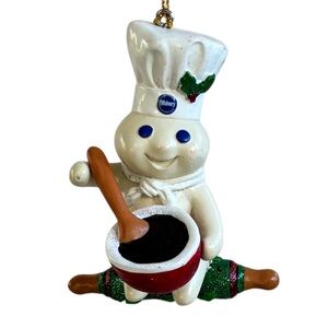 Vintage Danbury Mint Pillsbury Doughboy Glitter Holiday Christmas Ornament